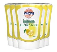Sagrotan Recambio de jabón de Cocina No-Touch Citrus - para el dispensador automático de jabón - 5 x 250 ml jabón de Manos en práctico Pack