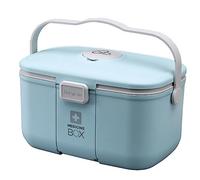 SagTuol Caja medicamentos, Caja botiquin con 2 compartimentos, Organización medicamentos portátil,con asa, Cajas grandes para medicamentos para su medicina casera hogar al aire libre