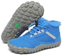 SAGUARO Barefoot Botas de Invierno Niño Niña Botas de Nieve Cómodas Lígeras Botines Niños Antideslizante Zapatos de Invierno con Forrados Caliente, Will Ⅰ, Azul Cobalto, 27 EU