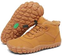 SAGUARO Barefoot Botas de Invierno Niño Niña Botas de Nieve Cómodas Lígeras Botines Niños Antideslizante Zapatos de Invierno con Forrados Caliente, Will Ⅰ, Marrón, 33 EU