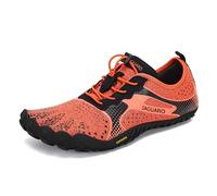 SAGUARO Barefoot Hombre Mujer Zapatillas de Trail Running Ligeras Cómodas Minimalistas Zapatos Descalzos, Hm Naranja 46