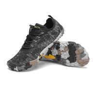 SAGUARO Barefoot Zapatillas de Trail Hombre Mujer Zapatos de Deporte Transpirable Antideslizante Calzado Minimalistas Negrogris 36 EU