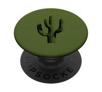 Saguaro Cactus Botanical Desert Plant - Verde PopSockets PopGrip Adhesivo