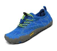 SAGUARO Calzado Descalzos Niños Zapatillas de Trail Niñas Transpirables Minimalistas Zapatos de Deporte Antideslizantes Fitness Correr en Asfalto Barefoot Zapatillas Senderismo Exterior Azul 33 EU