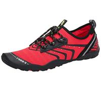 SAGUARO Escarpines Hombre Mujer Zapatos de Agua Ligeros Calzado Playa Transpirables Zapatillas Deportes Acuáticos para Surf Natación Piscina Vela Mares Rocas Río, Rojo Manzana, 37 EU