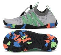 SAGUARO Escarpines Niño Niña Zapatillas de Agua Respirable Zapatos Agua Antideslizante Zapatillas Playa Escarpines Piscina Calzado para Natacion Surf Acuaticas Gris, Gr.26 EU