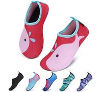 SAGUARO Escarpines Niño Niña Zapatillas para Agua Zapatos de Río Playa Calzado Deportes Acuáticos para Piscina Buceo Surf Natación Nadar Mares Vela Rocas, Rojo, 24/25 EU