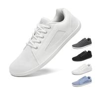 SAGUARO Hombre Mujer Barefoot Zapatillas Minimalista Calzado Barefoot Zapatos Casual Descalzos Casual, Drop Cero y Puntera Ancha para Uso Diario y Viajes Luck Ⅰ Blanco,Gr.44