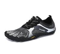 SAGUARO Hombre Mujer Zapatillas Barefoot Minimalistas Calzado de Training Ligeras Cmodas para Caminar Senderismo Ciclismo Trail Running Trekking Playa Agua, Blanco Sucio, 37 EU