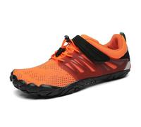 SAGUARO Hombre Mujer Zapatillas Barefoot Zapatos Minimalistas Cinco Dedos Correr Gimnasio Senderismo para Transpirables Antideslizantes Ligeras Naranjaprofundo,Gr.46