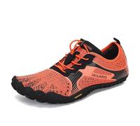 SAGUARO Hombre Mujer Zapatillas Barefoot Zapatos Minimalistas Cinco Dedos Correr Gimnasio Senderismo para Transpirables Antideslizantes Ligeras Naranja,Gr.43