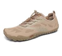 SAGUARO Hombre Mujer Zapatillas Barefoot Zapatos Minimalistas Cinco Dedos Correr Gimnasio Senderismo para Transpirables Antideslizantes Ligeras Marrón,Gr.46