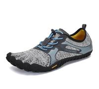 SAGUARO Hombre Mujer Zapatillas Barefoot Zapatos Minimalistas Cinco Dedos Correr Gimnasio Senderismo para Transpirables Antideslizantes Ligeras Gris,Gr.43