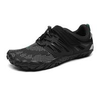 SAGUARO Hombre Mujer Zapatillas Barefoot Zapatos Minimalistas Cinco Dedos Correr Gimnasio Senderismo para Transpirables Antideslizantes Ligeras NegroGris,Gr.42