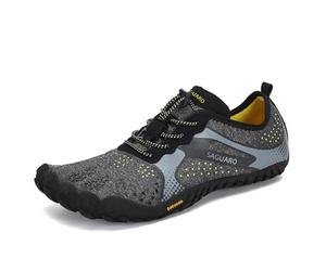 SAGUARO Hombre Mujer Zapatillas Barefoot Zapatos Minimalistas Cinco Dedos Correr Gimnasio Senderismo para Transpirables Antideslizantes Ligeras Negrocarbono,Gr.44
