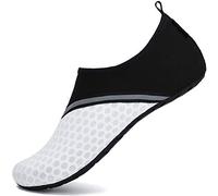SAGUARO Hombre Mujer Zapatos de Agua Playa Escarpines Zapatillas de Deportes Acuáticos Buceo Surf Snorkel Yoga Piscina, Blanco 38/39