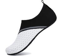 SAGUARO Hombre Mujer Zapatos de Agua Playa Escarpines Zapatillas de Deportes Acuáticos Buceo Surf Snorkel Yoga Piscina, Blanco 42/43