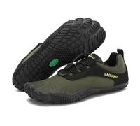 SAGUARO Hombre Mujer Zapatos Minimalistas Respirable Zapatillas de Trail Running Ligeras Calzado Barefoot Antideslizante para Gimnasio Fitness, Señal Verde Gr.36