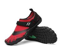 SAGUARO Mujer Barefoot Hombre Zapatillas Minimalistas Ligera Calzado Barefoot Cómodas Zapatos de Trail Running para Zero Drop Soles Rojo,Gr.37