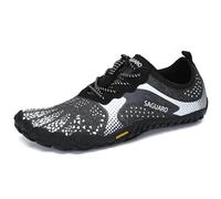 SAGUARO Mujer Barefoot Hombre Zapatillas Minimalistas Ligera Calzado Barefoot Cómodas Zapatos de Trail Running para Zero Drop Soles Negro Oscuro,Gr.38