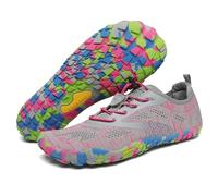 SAGUARO Mujer Barefoot Zapatillas Minimalistas Hombre Ligeras Calzado Minimalista con Suela Zero Drop, Smart II - Zapatos Barefoot Gris Rosa,Gr.38