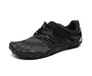 SAGUARO Mujer Hombre Barefoot Zapatillas Minimalistas Calzado Barefoot Shoes Yoga Fitness Gimnasio Uso Diario para Suela Zero Drop Puntera Ancha Cómodas NegroGris,Gr.38