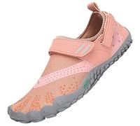SAGUARO Mujer Hombre Barefoot Zapatillas Minimalistas Zapatillas de Trail Running Antideslizante Calzado Barefoot para Fitness Trekking Gym AC Naranja,Gr.37