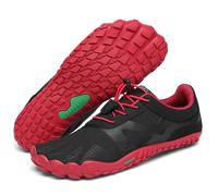 SAGUARO Mujer Hombre Barefoot Zapatillas Minimalistas Zapatillas de Trail Running Antideslizante Calzado Barefoot para Fitness Trekking Gym Rojo Intenso,Gr.44