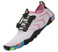 SAGUARO Mujer Hombre Escarpines - Barefoot Mujer Hombre Calzado Respetuoso Deportivas Zapatillas Minimalistas Antideslizantes Escarpines Agua para Playa Surf Rio Piscina Rosa Claro, Gr.42