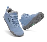 SAGUARO Mujer Invierno Barefoot Botines Cálido Botas Nieve Impermeable Zapatos Invierno Calzado Minimalista, para Uso Diario, Senderismo, Montaña, Trekking Azul, Gr.37