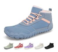 SAGUARO Mujer Invierno Botas Barefoot, Zapatillas Minimalistas Cálidas para Nieve y Senderismo, Uso Diario y Entrenamiento Azul, Gr.37