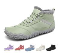 SAGUARO Mujer Invierno Botas Barefoot, Zapatillas Minimalistas Cálidas para Nieve y Senderismo, Uso Diario y Entrenamiento Verde, Gr.40