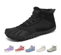 SAGUARO Mujer Invierno Botas Barefoot, Zapatillas Minimalistas Cálidas para Nieve y Senderismo, Uso Diario y Entrenamiento Negro, Gr.41