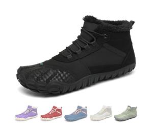 SAGUARO Mujer Invierno Botas Barefoot, Zapatillas Minimalistas Cálidas para Nieve y Senderismo, Uso Diario y Entrenamiento Negro, Gr.41