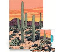 Saguaro National Park Arizona Best Art Puzzles for Adults1000 Pieces Mejora la Memoria Relaja la Mente Sharp Edge Art Collection Piece (38x52cm)