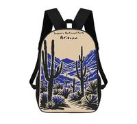 Saguaro National Park Arizona Illustration Mochilas Impresas En 3D Para Niños 17inch Mochilas De Moda Informales Para El Día A Día, Bolsas De Viaje, Mochilas Informales Para Exteriores Para Niños Y Ni