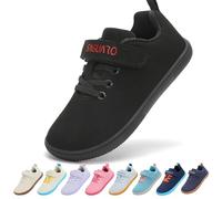 SAGUARO Niños Niñas Zapatillas Barefoot Sneakers Minimalistas Zapatos Casuales de Deporte con Wide Toe Box para Colegio o Uso Diario Negro, 34 EU