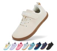 SAGUARO Niños Niñas Zapatillas Barefoot Sneakers Minimalistas Zapatos Casuales de Deporte con Wide Toe Box para Colegio o Uso Diario Beige, 30 EU
