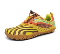 SAGUARO Niños Niño Niña Zapatillas Barefoot Zapatos Minimalistas Transpirables Calzado Barefoot Antideslizante Zapatillas de Trail Running Amarillo,Gr.25