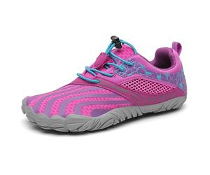 SAGUARO Niños Niño Niña Zapatillas Barefoot Zapatos Minimalistas Transpirables Calzado Barefoot Antideslizante Zapatillas de Trail Running Zapatos Rosa,Gr.24