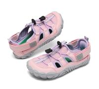 SAGUARO Niños Sandalias Barefoot Niña Niño Transpirables Sandalias Cerradas Trekking Antideslizante Zapatillas Verano con Puntera Ancha y Suela Zero Drop para Deportiva Playa Diario Rosa,Gr.30