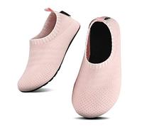 SAGUARO Niños Zapatillas de Estar por Casa Niña Pantuflas Bebé Slipper Niño Zapatos de Interior Infantiles Antideslizantes Ligeras Tejido Volante Rosaclaro 26/27 EU