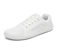 SAGUARO Unisex Barefoot Zapatillas Luck Ⅰ- Minimalistas Hombre Mujer Punto Zapatos Descalzos Exterior Zapatillas Trail Running Flexibles Pies Anchos Fitness para Zero Drop Soles Blanco,GR.36