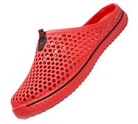 SAGUARO Unisex Zapatillas de Playa Ahueca hacia Fuera Las Jardín Sandalias Clogs Zapatos de Interior Exterior del Deslizador 42EU Rojo