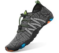 SAGUARO Unisex Zapatos de Agua Antideslizante Secado Rápido Natación Playa Surf Escarpines para Hombre Mujer Gris Raya 36