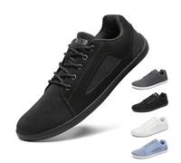 SAGUARO Zapatillas Barefoot Casual Estilo Skate para Hombre y Mujer, Minimalistas Cero Drop con Puntera Ancha, Suela ultraflexible y Antideslizante para Caminar, Trabajo y Viaje Negro,Gr.37