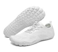 SAGUARO Zapatillas Barefoot Hombre Mujer Zapatillas Minimalistas para Deportes Acuaticos - Ligeras Antideslizante Respirable con Caja Suela Zero Drop, Blanco Margarita, 44 EU