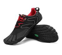 SAGUARO Zapatillas Barefoot Hombre Zapatillas Minimalistas Mujer Five Fingers Zapatos Minimalistas, Vitality IV - Zapatos Barefoot Negro Nuevo Rojo,Gr.48