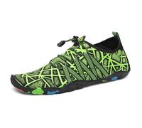 SAGUARO Zapatillas de Agua para Hombre Mujer Secado Rápido Escarpines Transpirable Antideslizantes Zapatos de Playa, Rayas Verde 44