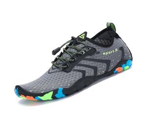 SAGUARO Zapatillas de Agua para Hombre Mujer Secado Rápido Escarpines Transpirable Antideslizantes Zapatos de Playa, Corrugado Gris 37